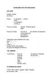 English Worksheet: Guidelines for the discussion