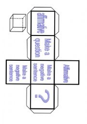 English Worksheet: Dice affirmative negative interrogative sentences