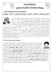 English Worksheet: Unit 3 Consolidation (4th form Arts)