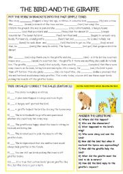 English Worksheet: The Bird and the Giraffe