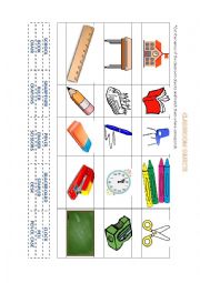 English Worksheet: Classroom Objects