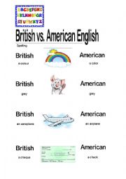 English Worksheet: Brisish vs Ameican English - Spelling differences