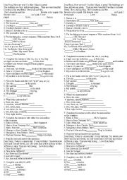 English Worksheet: numbers and pronouns review 