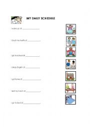 English Worksheet: My Daily Schdule