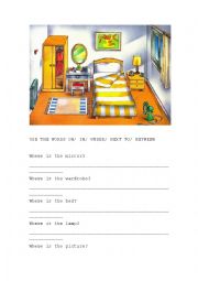 English Worksheet: Where? (prepositions of place)