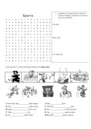 English Worksheet: SPORTAS AND VERB CAN
