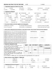 English Worksheet: GRAMMAR REVISION