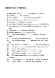 English Worksheet: Complete with prepositions