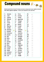 English Worksheet: COMPOUND NOUNS