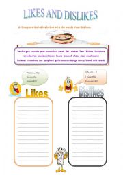 English Worksheet: Likes and Dislikes