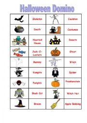 English Worksheet: Halloween Domino