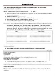 English Worksheet: Citizenship