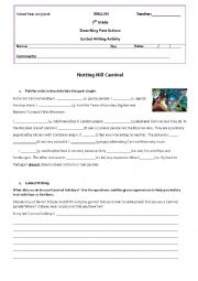 English Worksheet: Carnival holidays-Guided Writing