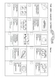 English Worksheet: The very hungry caterpillar. Story Sequence. 