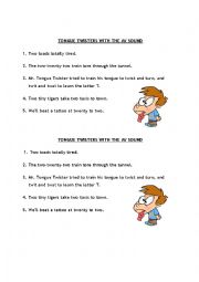 English Worksheet: tongue twister to practise flap T sound