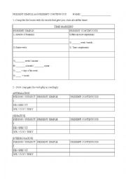 English Worksheet: Present Simple vs. Continuous Practice 