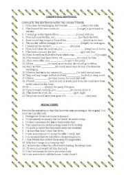 English Worksheet: Revision conditional sentences, modals, rephrasing