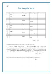 irregular verbs test