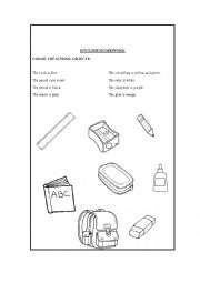 Color the school objects