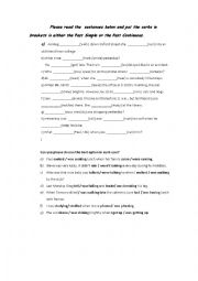 English Worksheet: Past Continuous vs Simple Past