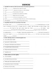 English Worksheet: Simple Present Exercises