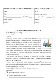 English Worksheet: English test Cities and towns