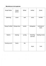 English Worksheet: Family Game~~~~Senetence Run ♣☻