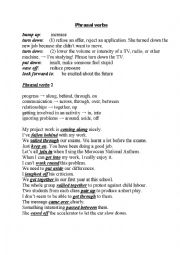 English Worksheet: phrasal verbs