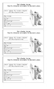 English Worksheet: Describe Pocchie