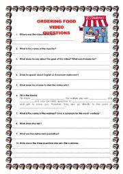 English Worksheet: Ordering Food 