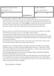 English Worksheet: END OF SEMESTER TEST 1 