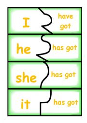 English Worksheet: have got puzzle