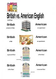 English Worksheet: Brisish vs Ameican English - Buildings
