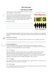 English Worksheet: Give a boy a gun