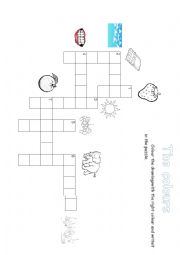 English Worksheet: Colours : crosswords