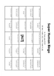 English Worksheet: Can You Bingo
