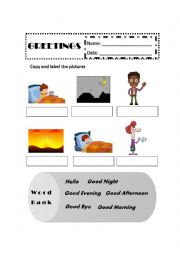 Greetings WorkSheet