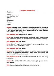 English Worksheet: Little Red Riding Hood dialogue