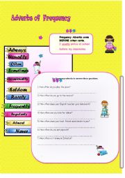 English Worksheet: adverbs of frequency