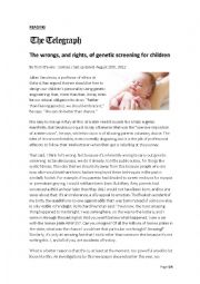 The Rights and Wrongs of Genetic Screening of Children