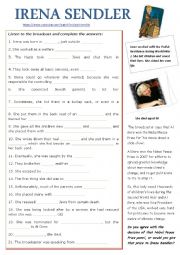 English Worksheet: Irena Sendler, listening exercise