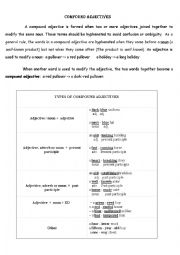 English Worksheet: Compound adjectives