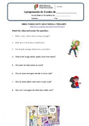 English Worksheet: Teenager