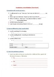 English Worksheet: vocabulary and grammar consolidation