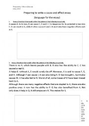 English Worksheet: Cause and effect writing practice
