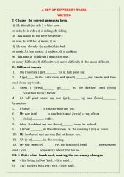 English Worksheet: A SET OF DIFFERENT TASKS