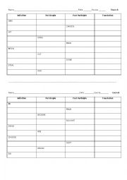 English Worksheet: Irregular Verbs EXAM