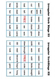 Irregular Verb Bingo