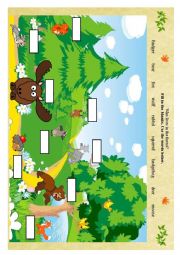 English Worksheet: Wild animals. Part I. Who lives in the forest?