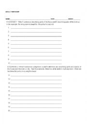 English Worksheet: Test there is there are